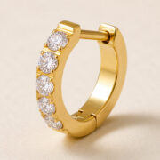 F136 Titanium Moissanite Huggie Hoop Earrings - back and hardware detail