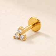 Flat Back Stud Earrings Petite Crystal Cluster in F136 Titanium post and backing detail