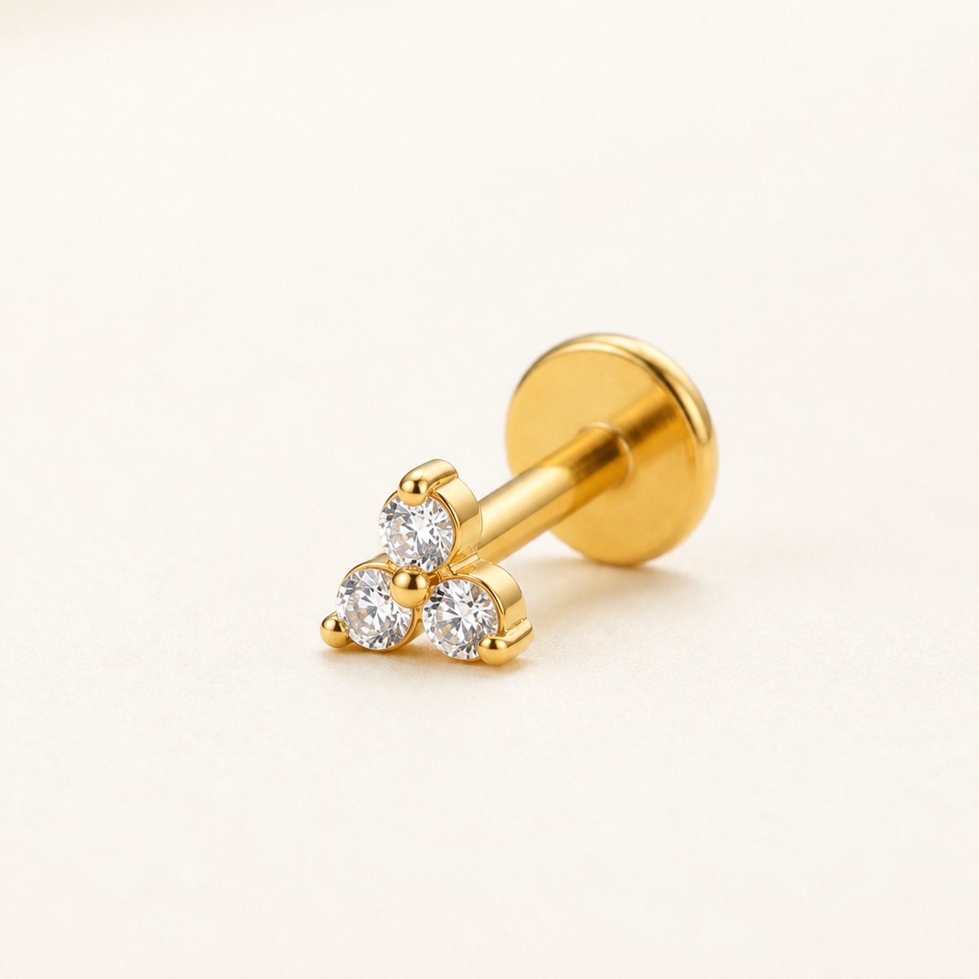 Flat Back Stud Earrings Petite Crystal Cluster in F136 Titanium product view Flat Back Stud Earrings Petite Crystal Cluster in F136 Titanium product view