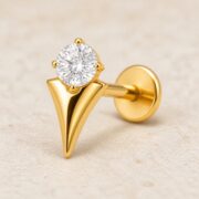 Flat Back Stud Earrings Crystal Comet in F136 Titanium post and backing detail