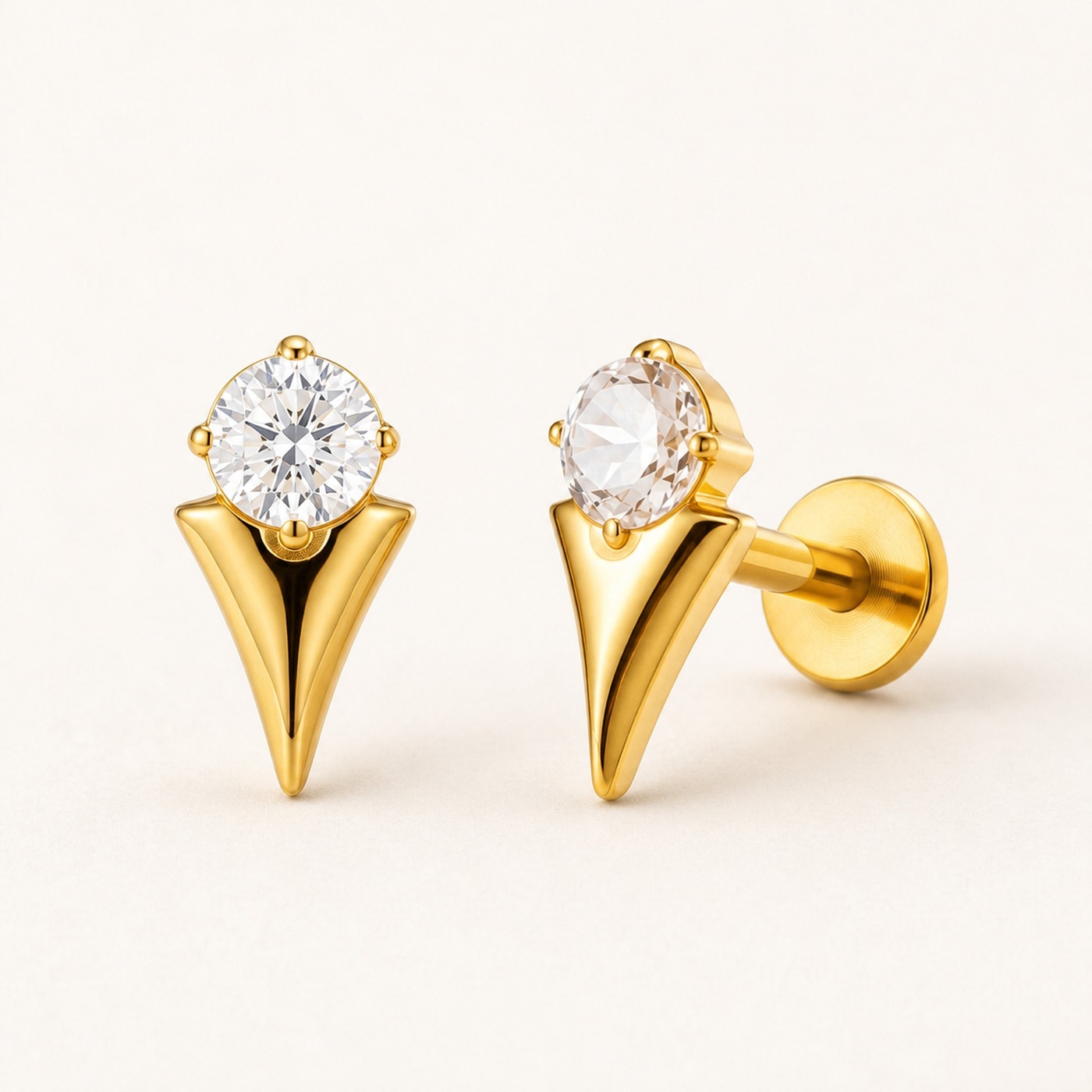 Flat Back Stud Earrings Crystal Comet in F136 Titanium product view