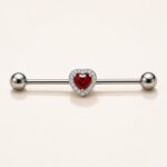 G23 Titanium Heart Crystal Industrial Barbell Earring product view