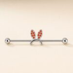 G23 Titanium Bunny Crystal Industrial Barbell Earring product view