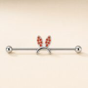 G23 Titanium Bunny Crystal Industrial Barbell Earring product view