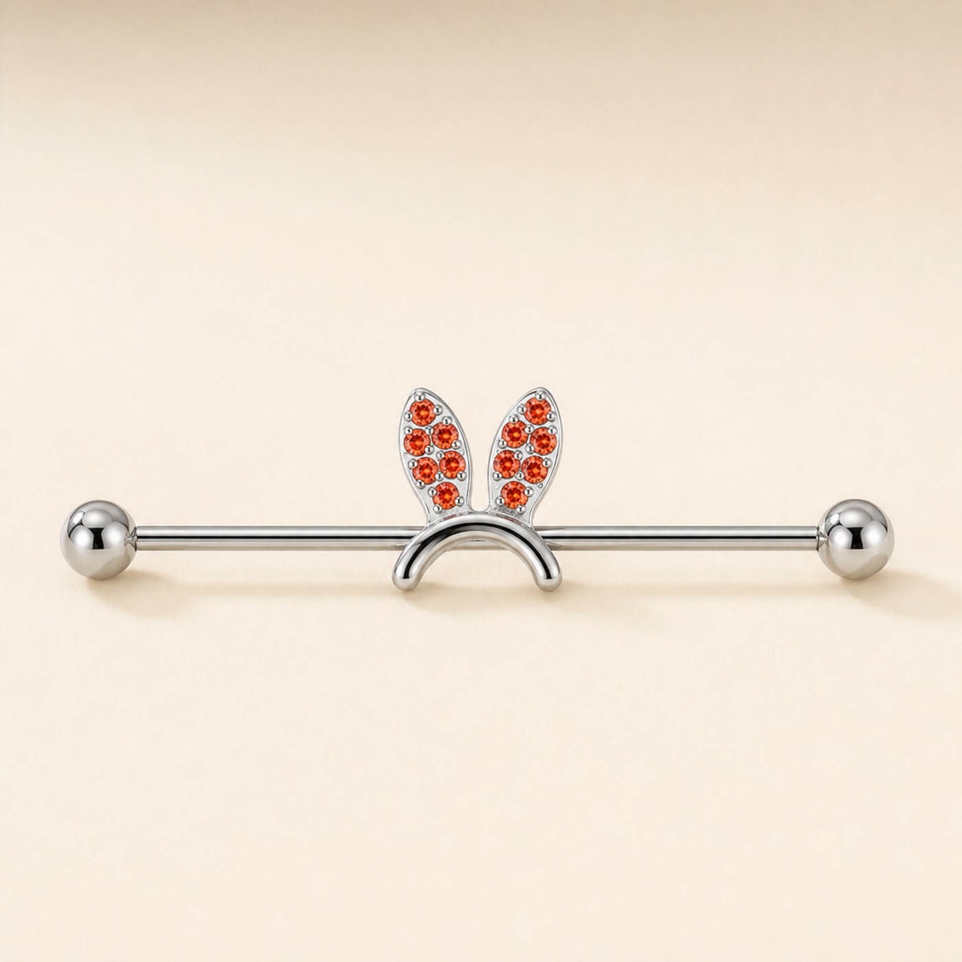 G23 Titanium Bunny Crystal Industrial Barbell Earring product view