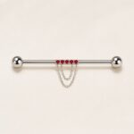 G23 Titanium Double Chain Industrial Barbell Earring product view