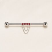 G23 Titanium Double Chain Industrial Barbell Earring product view