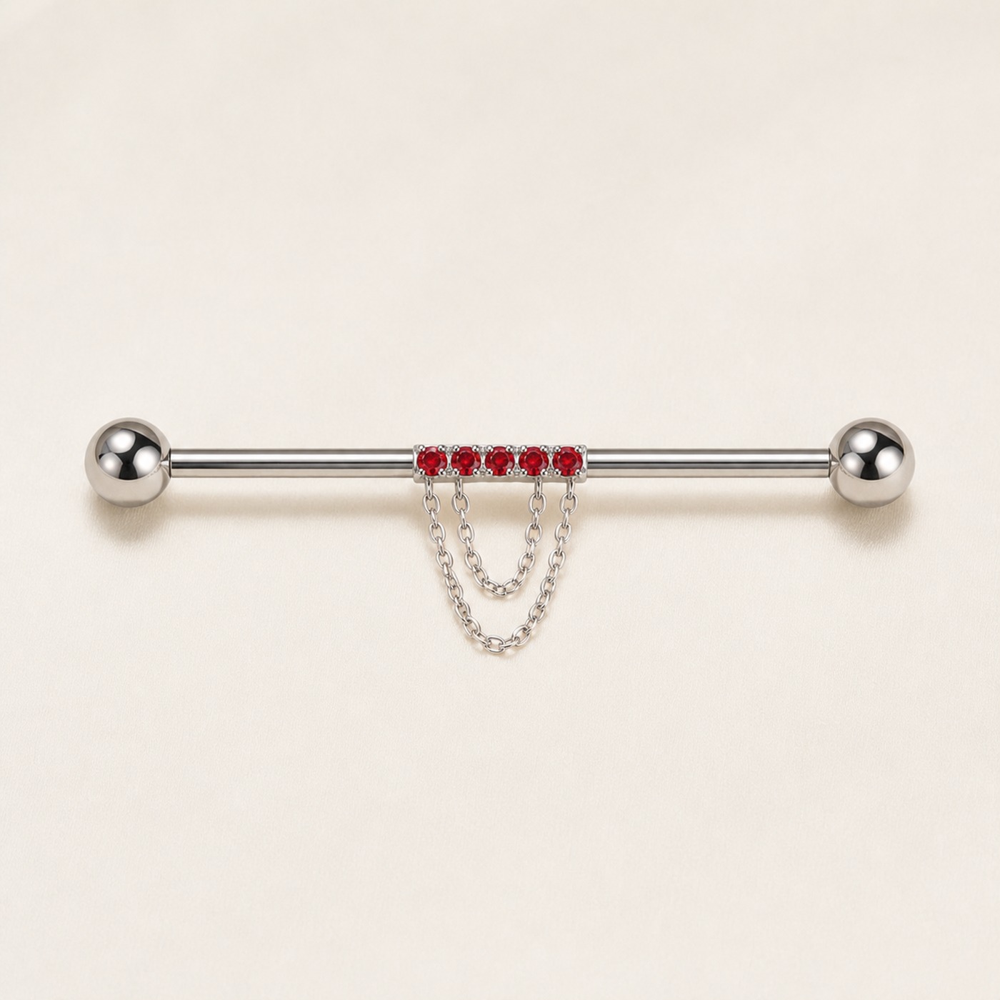G23 Titanium Double Chain Industrial Barbell Earring product view