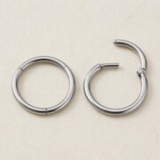 Titanium Hoop Earrings – Seamless Clicker for Cartilage post and backing detail