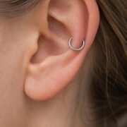 Titanium Hoop Earrings – Seamless Clicker for Cartilage worn on one ear