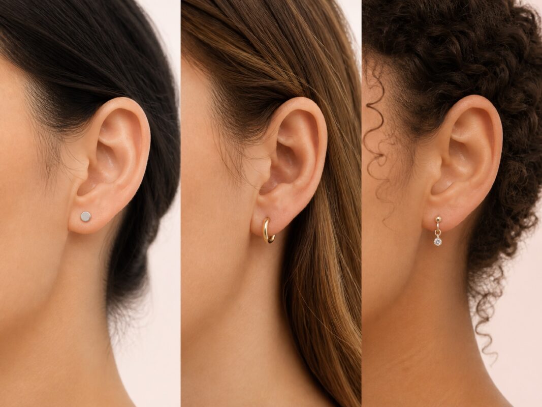 different ear shapes wearing lightweight earrings for comfortable fit