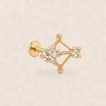 Titanium Stud Earrings Eros Crystal Arrow Bow for Sensitive Ears on warm ivory background